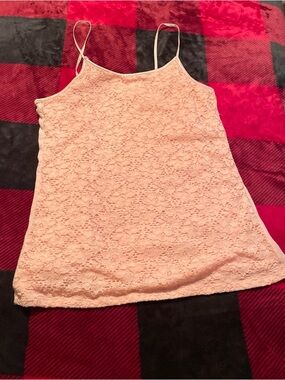 Lace Cami Tank Top - Light Pink